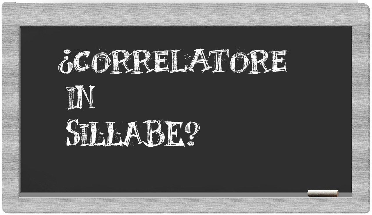 correlatore in syllables