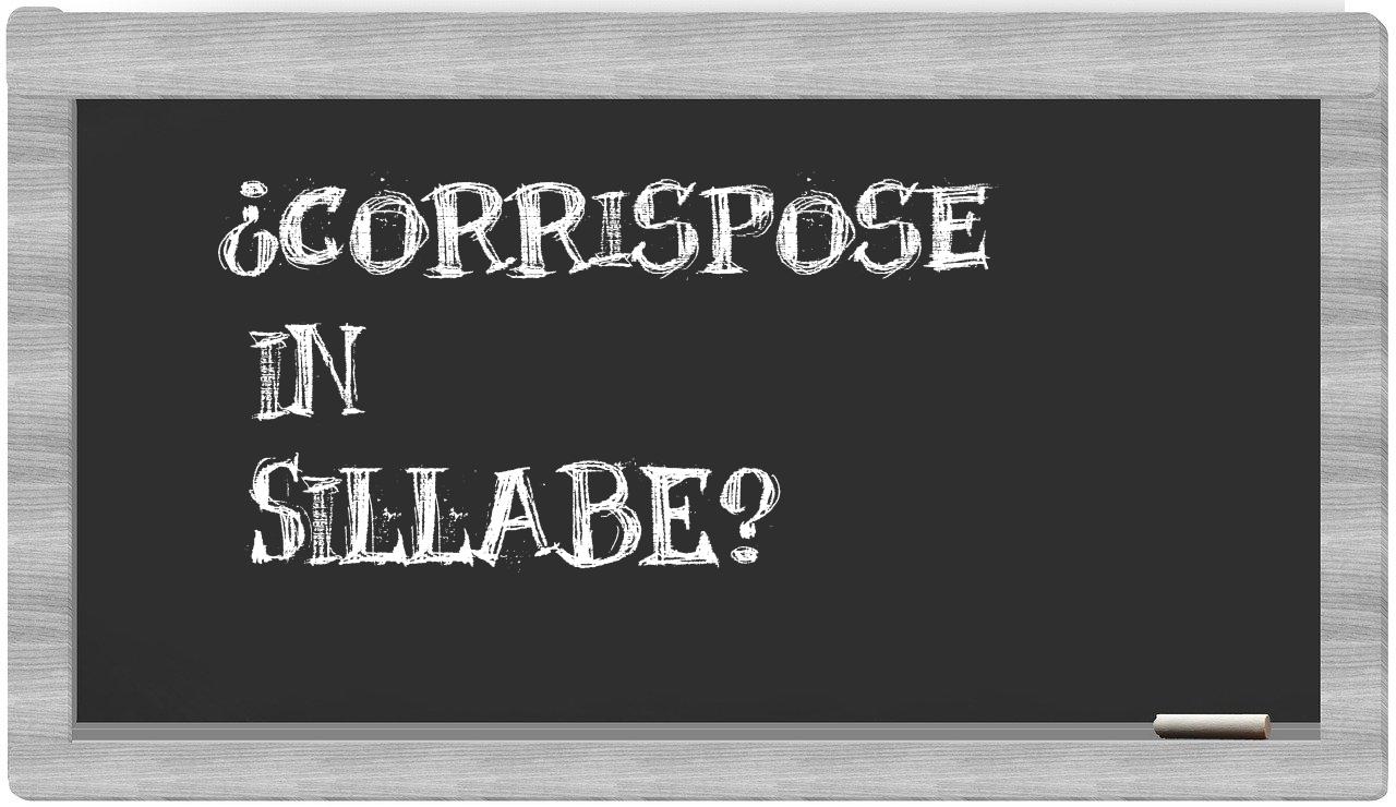 ¿corrispose en sílabas?