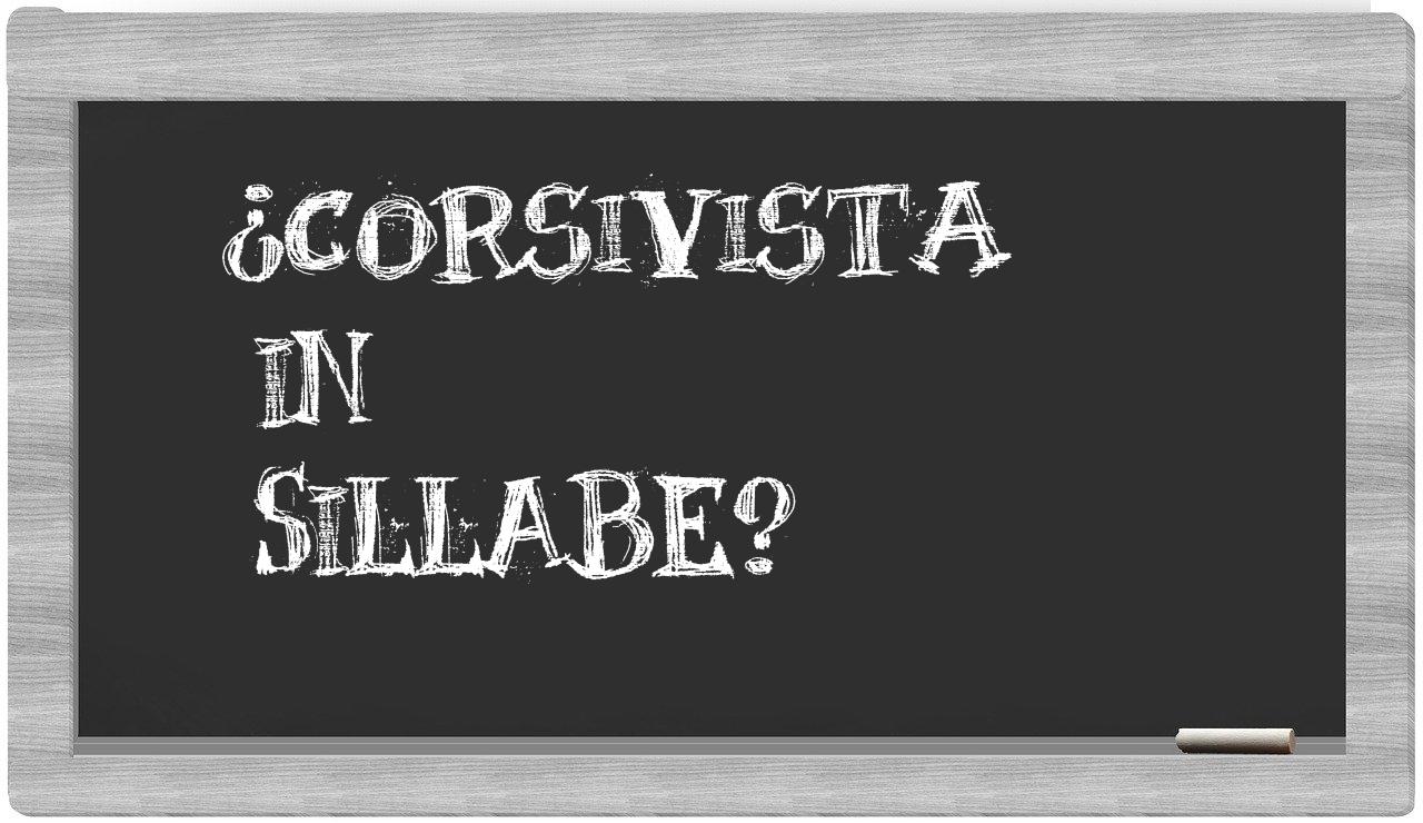 ¿corsivista en sílabas?