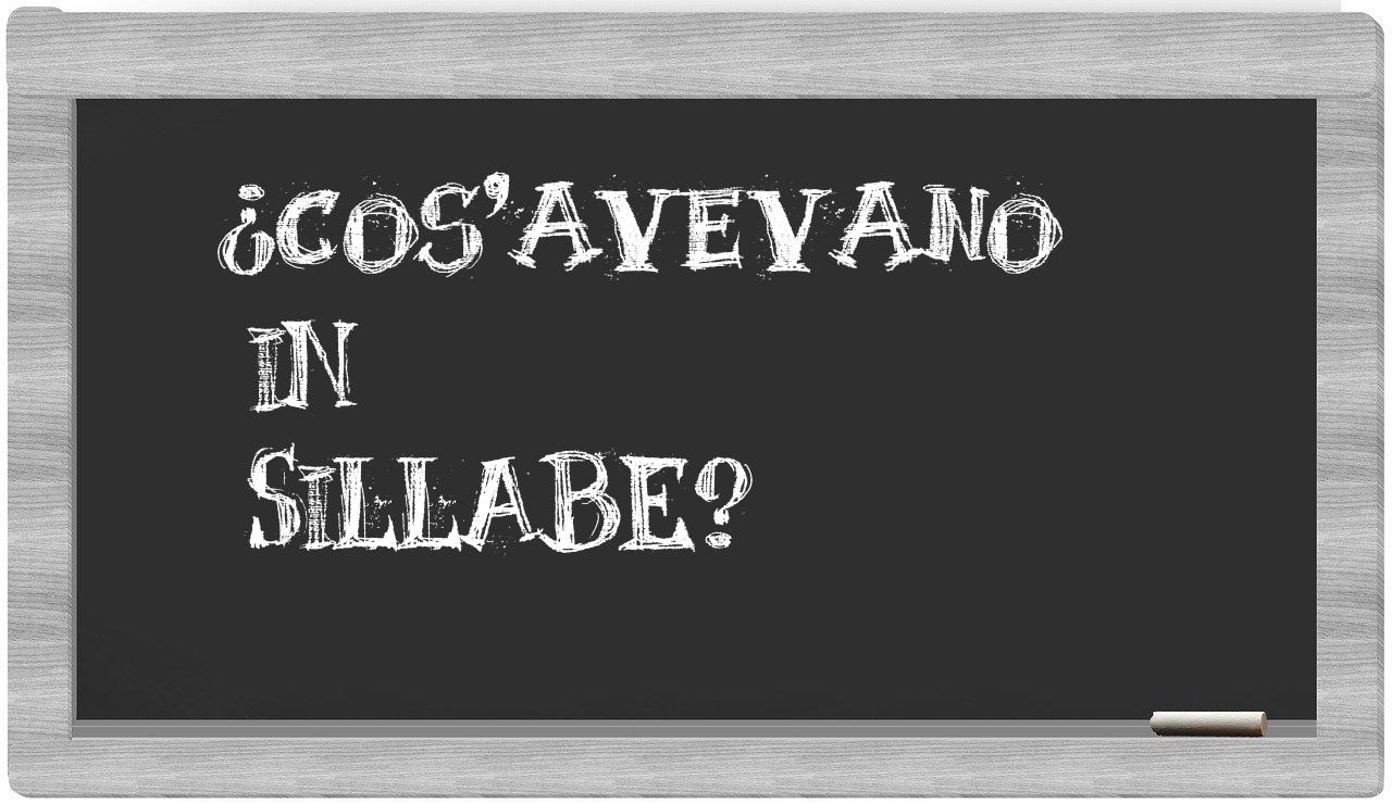 ¿cos'avevano en sílabas?