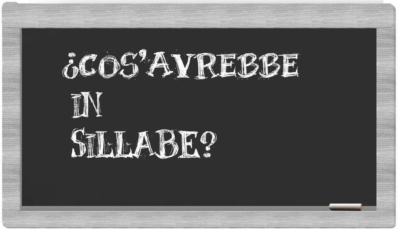 ¿cos'avrebbe en sílabas?