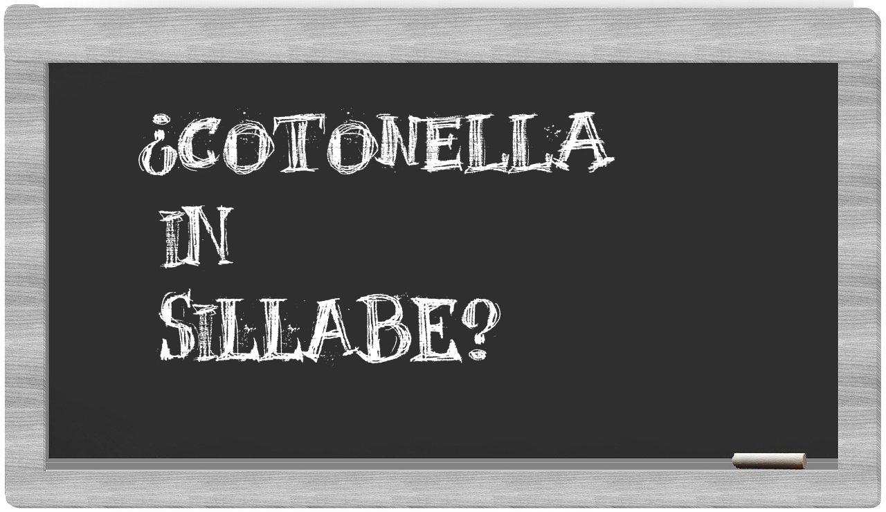 ¿cotonella en sílabas?