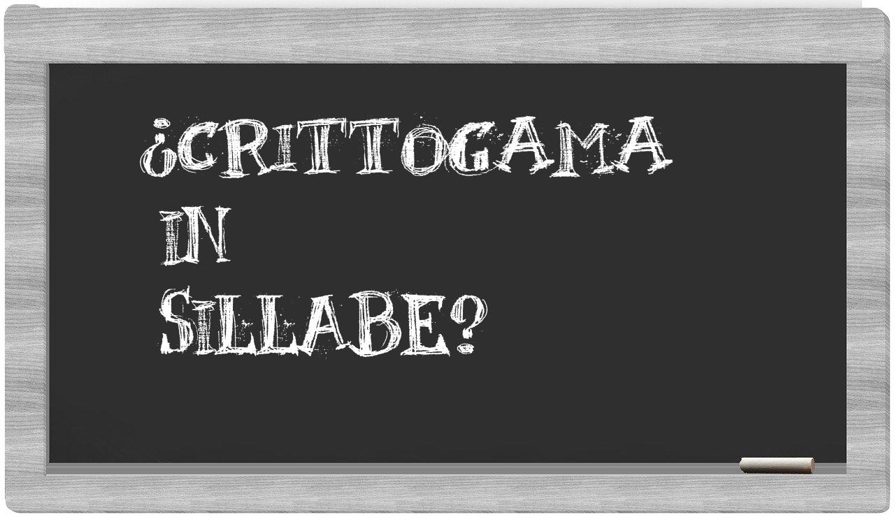 ¿crittogama en sílabas?