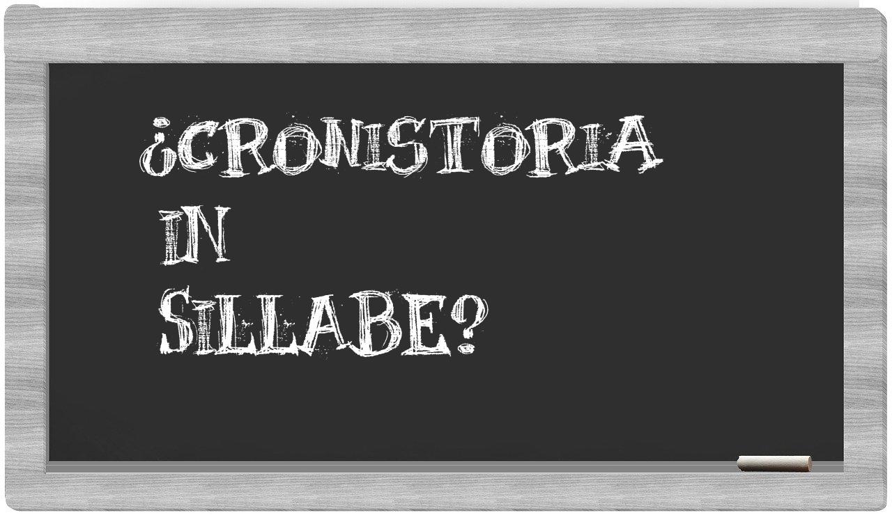 ¿cronistoria en sílabas?