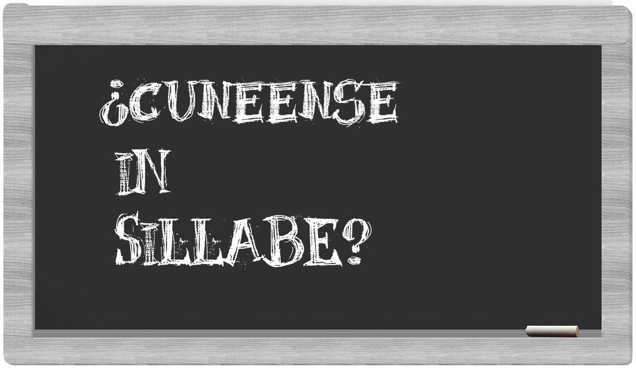 ¿cuneense en sílabas?