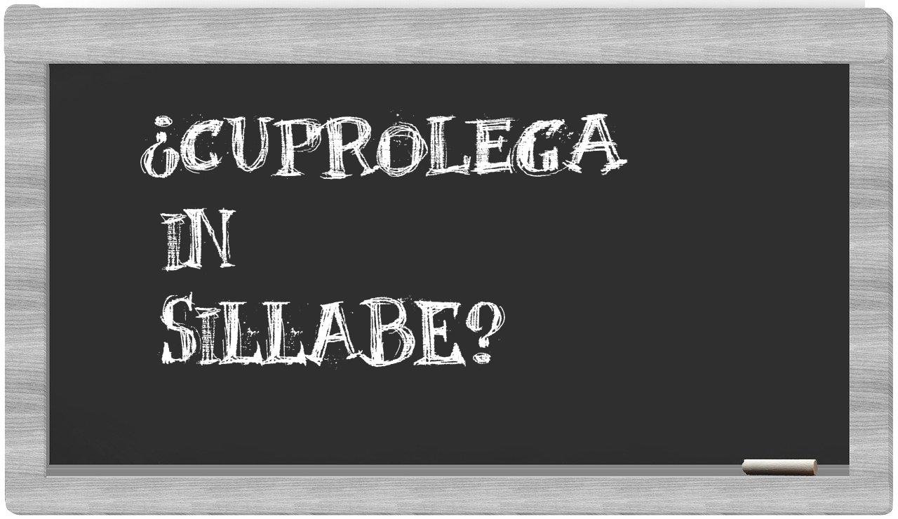 ¿cuprolega en sílabas?