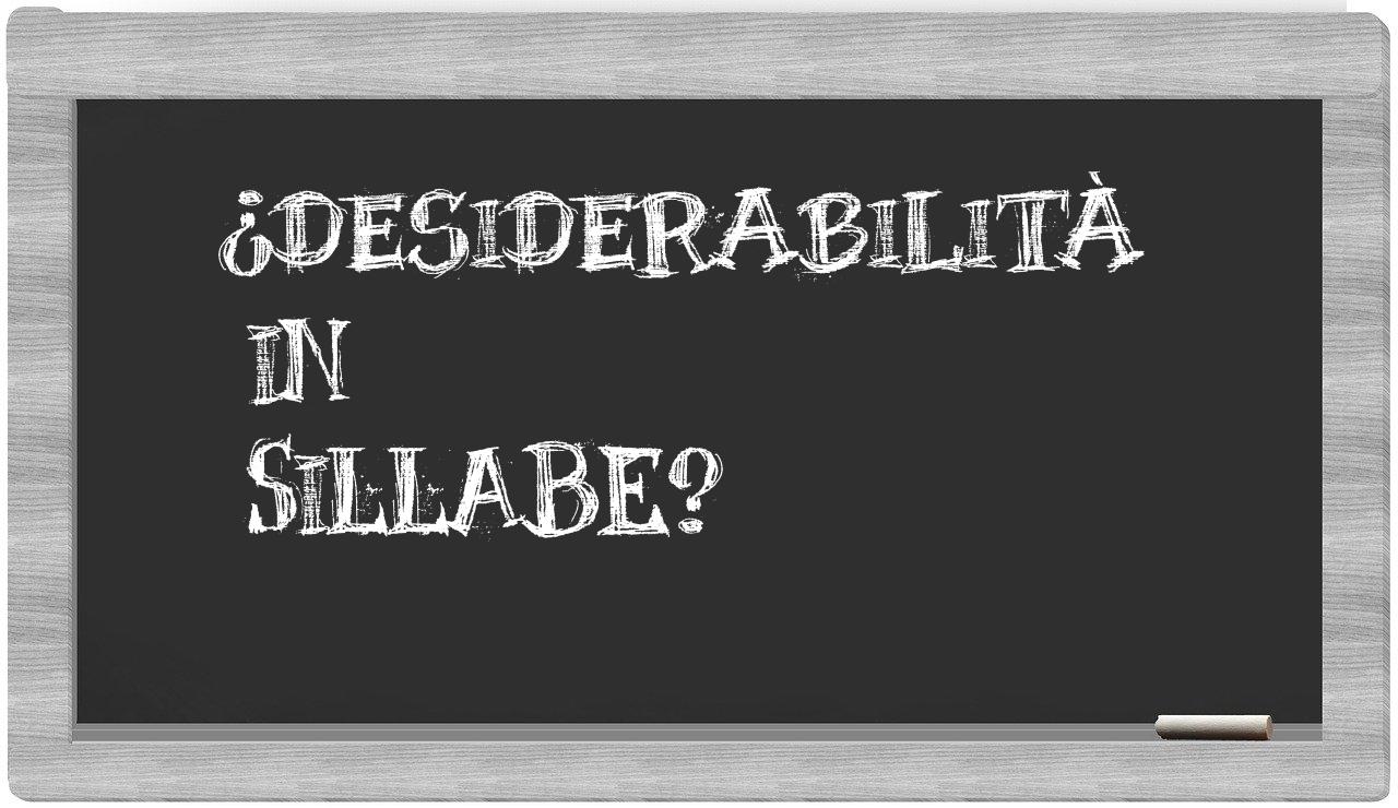 ¿desiderabilità en sílabas?
