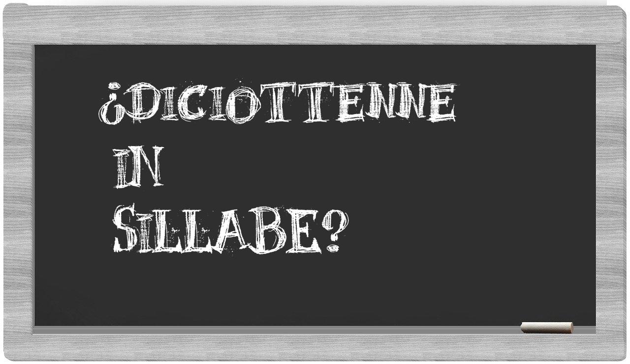 ¿diciottenne en sílabas?