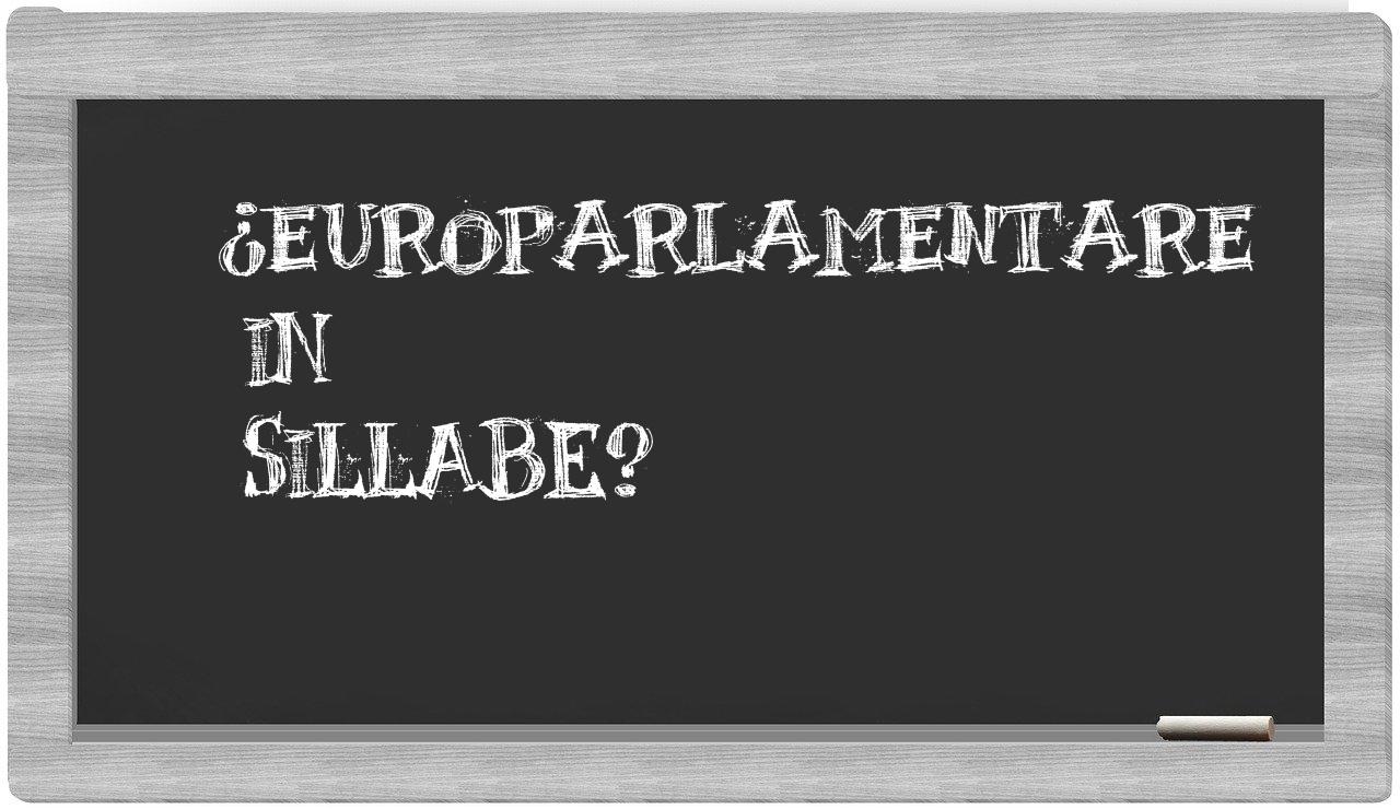 europarlamentare in syllables