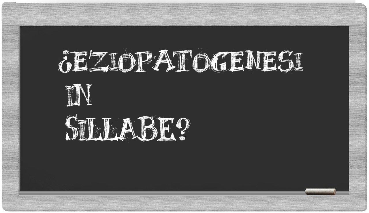 eziopatogenesi in syllables