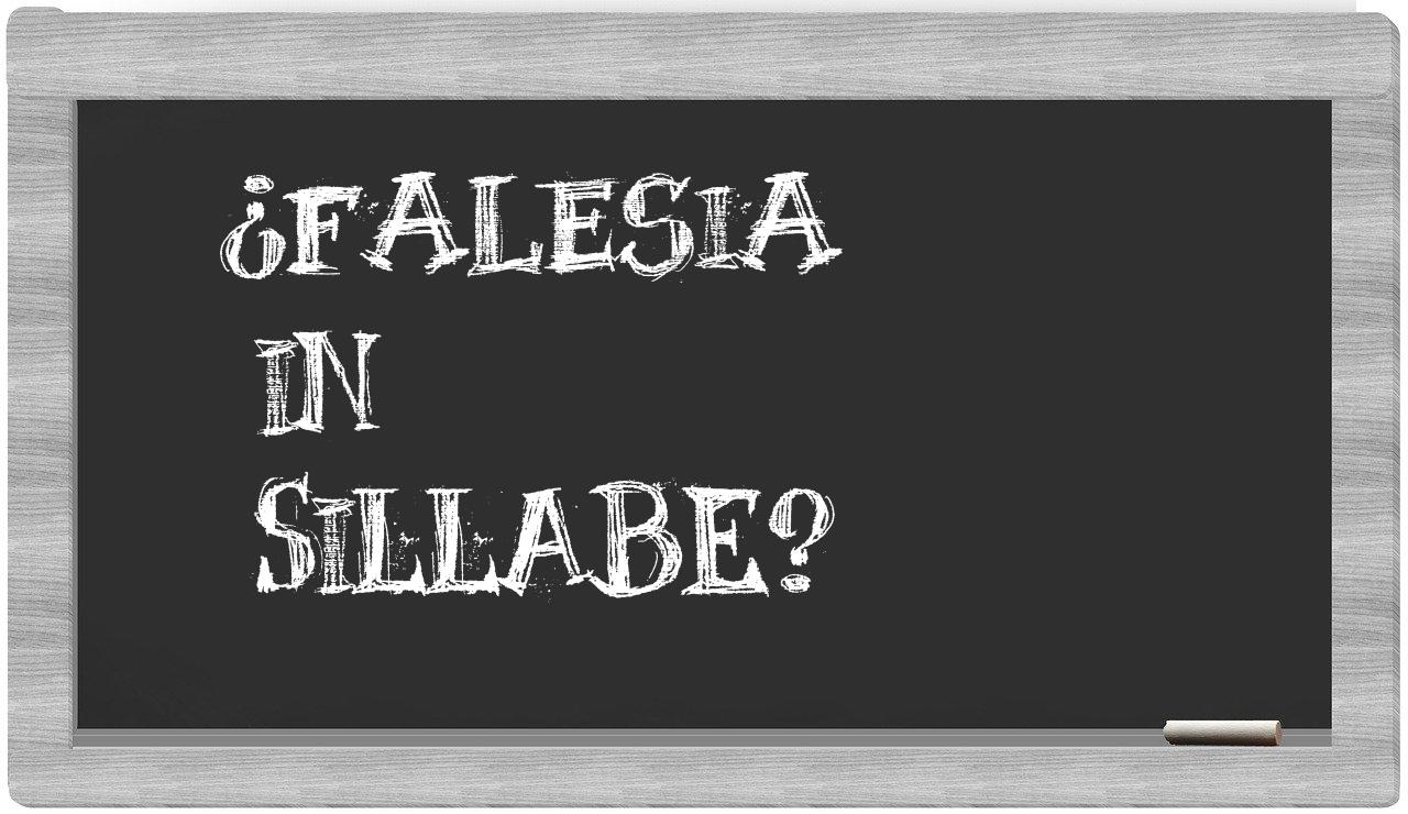 ¿falesia en sílabas?