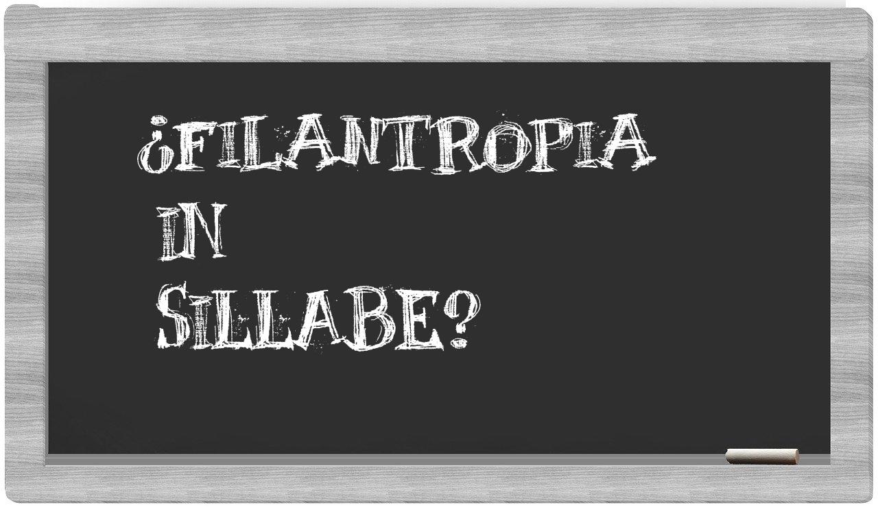 ¿filantropia en sílabas?