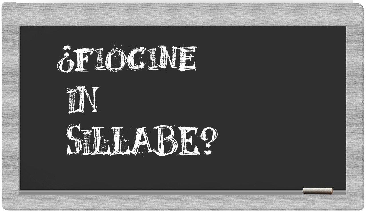 ¿fiocine en sílabas?