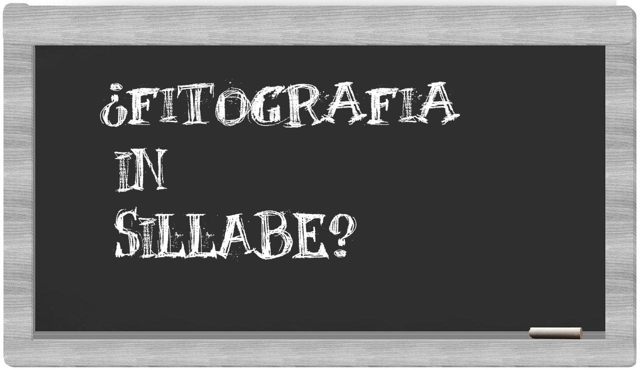 ¿fitografia en sílabas?