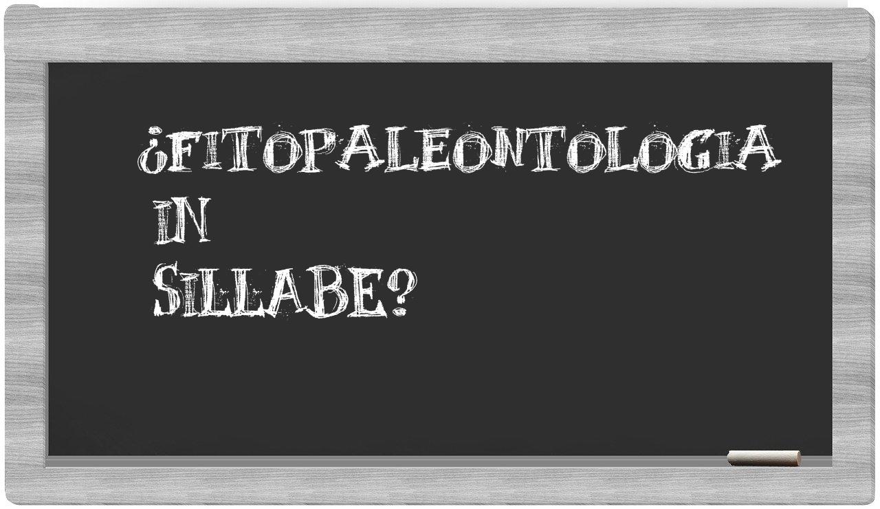 ¿fitopaleontologia en sílabas?