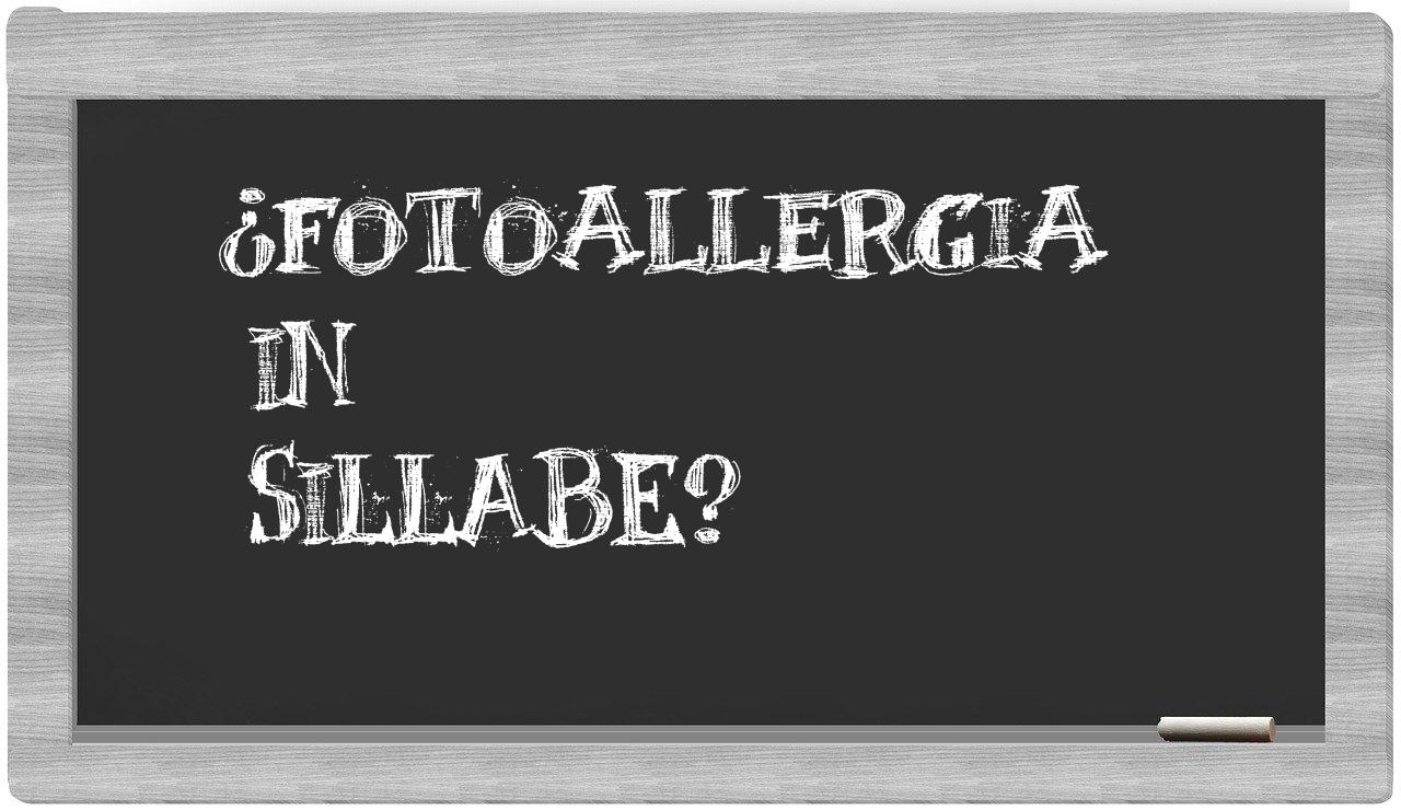 fotoallergia in syllables