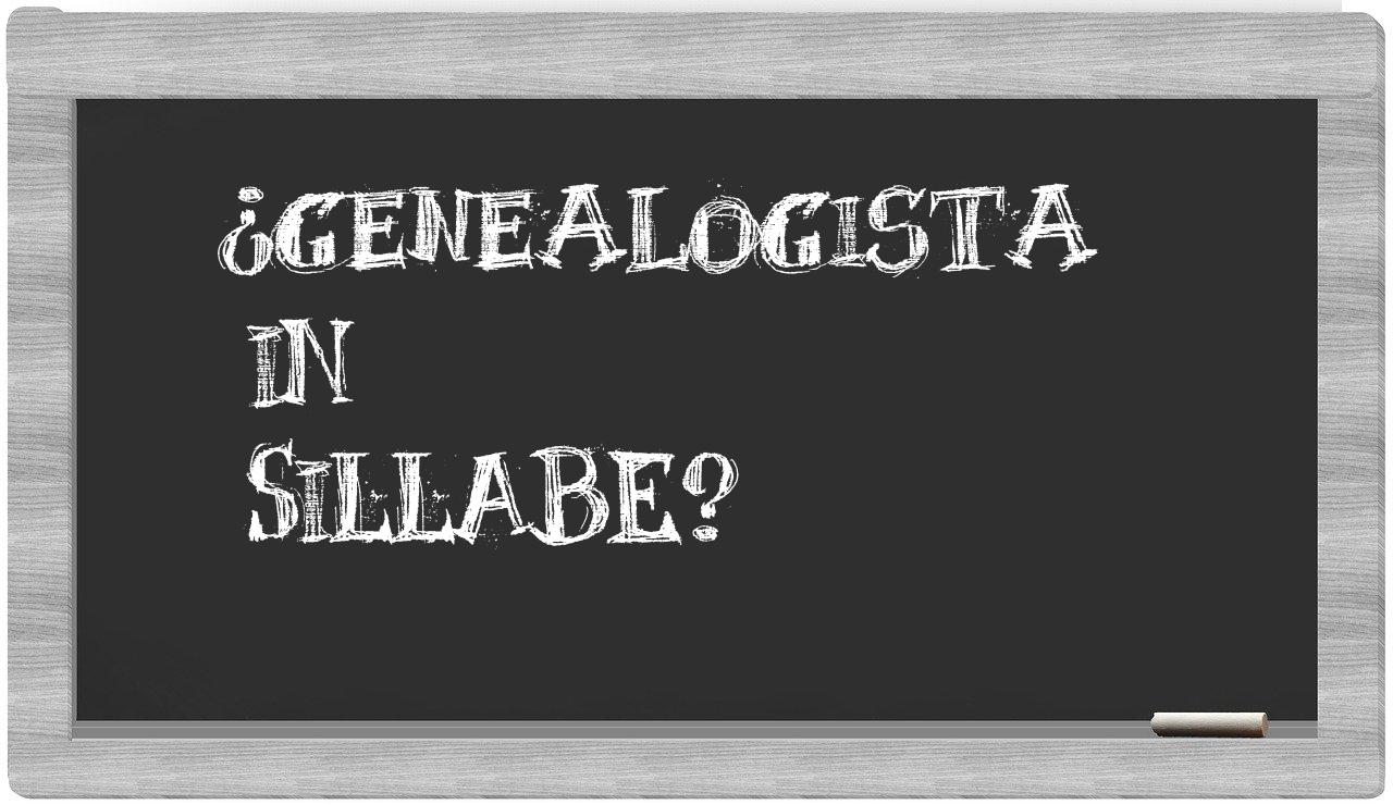 ¿genealogista en sílabas?