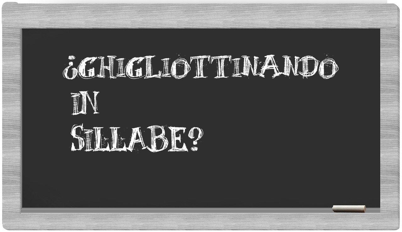 ¿ghigliottinando en sílabas?