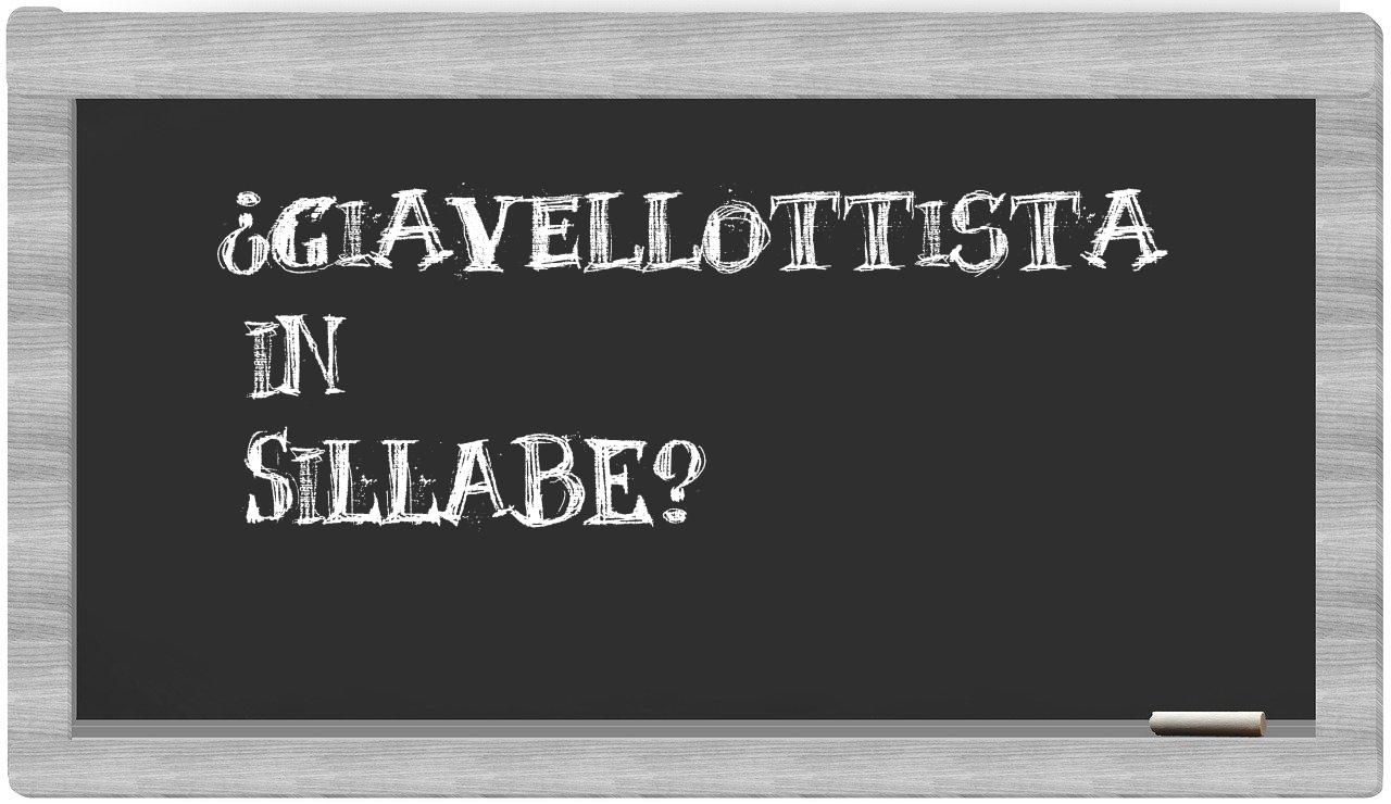 ¿giavellottista en sílabas?