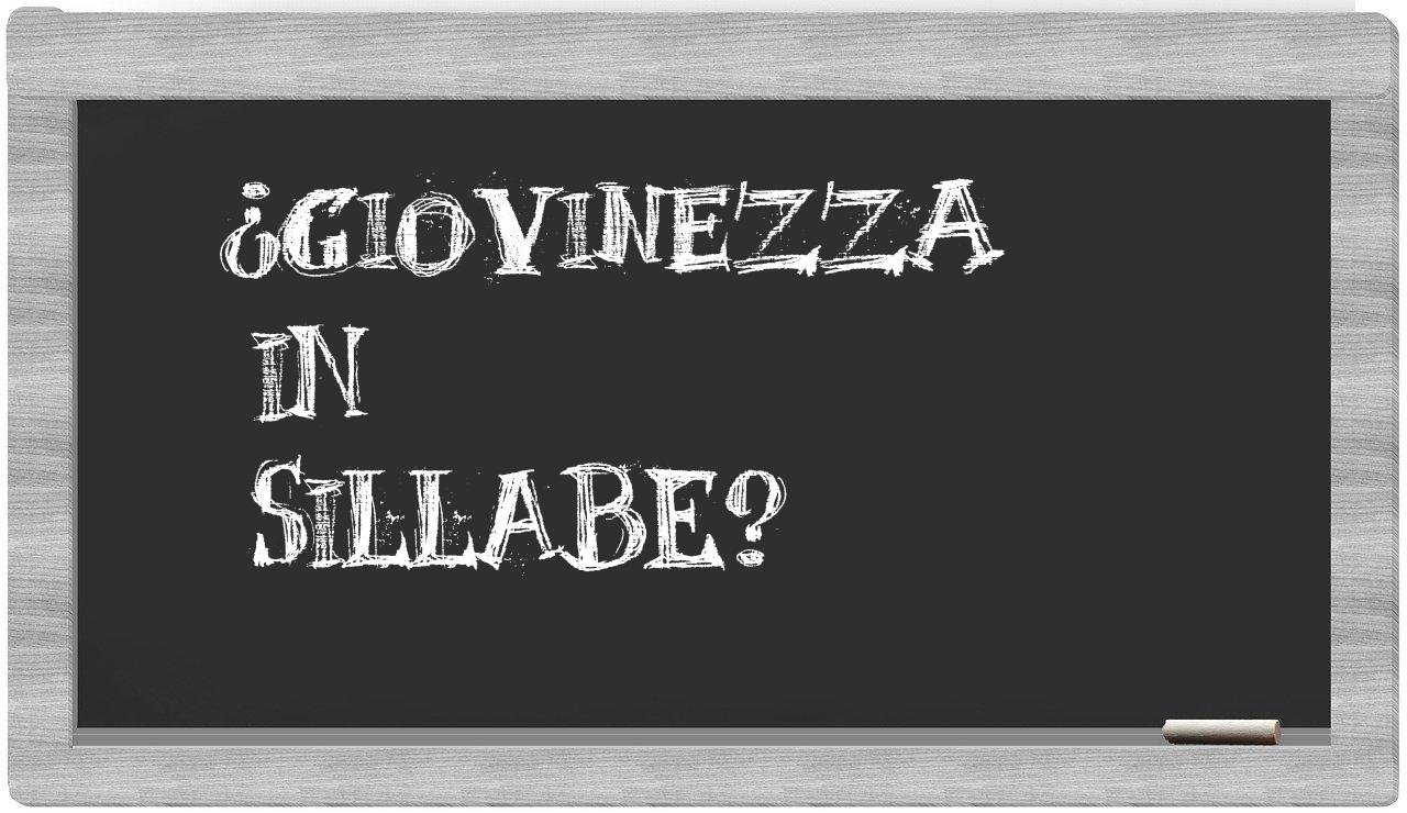 ¿giovinezza en sílabas?