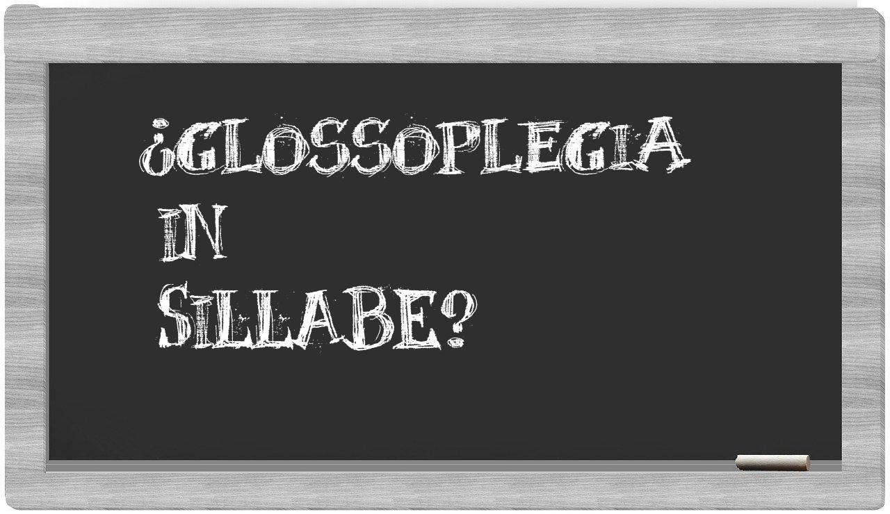 ¿glossoplegia en sílabas?