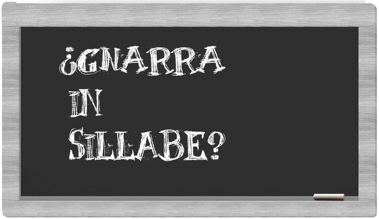 ¿gnarra en sílabas?