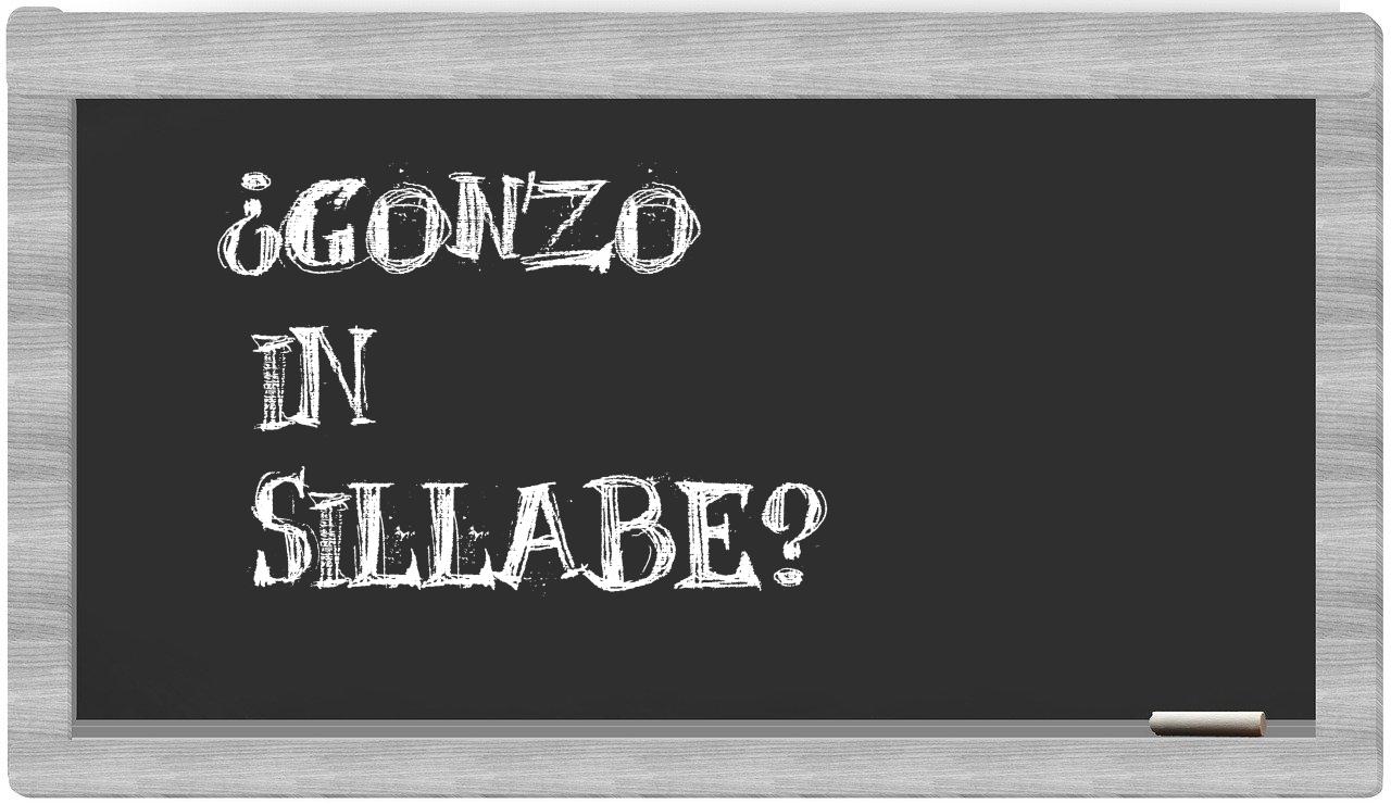 ¿gonzo en sílabas?