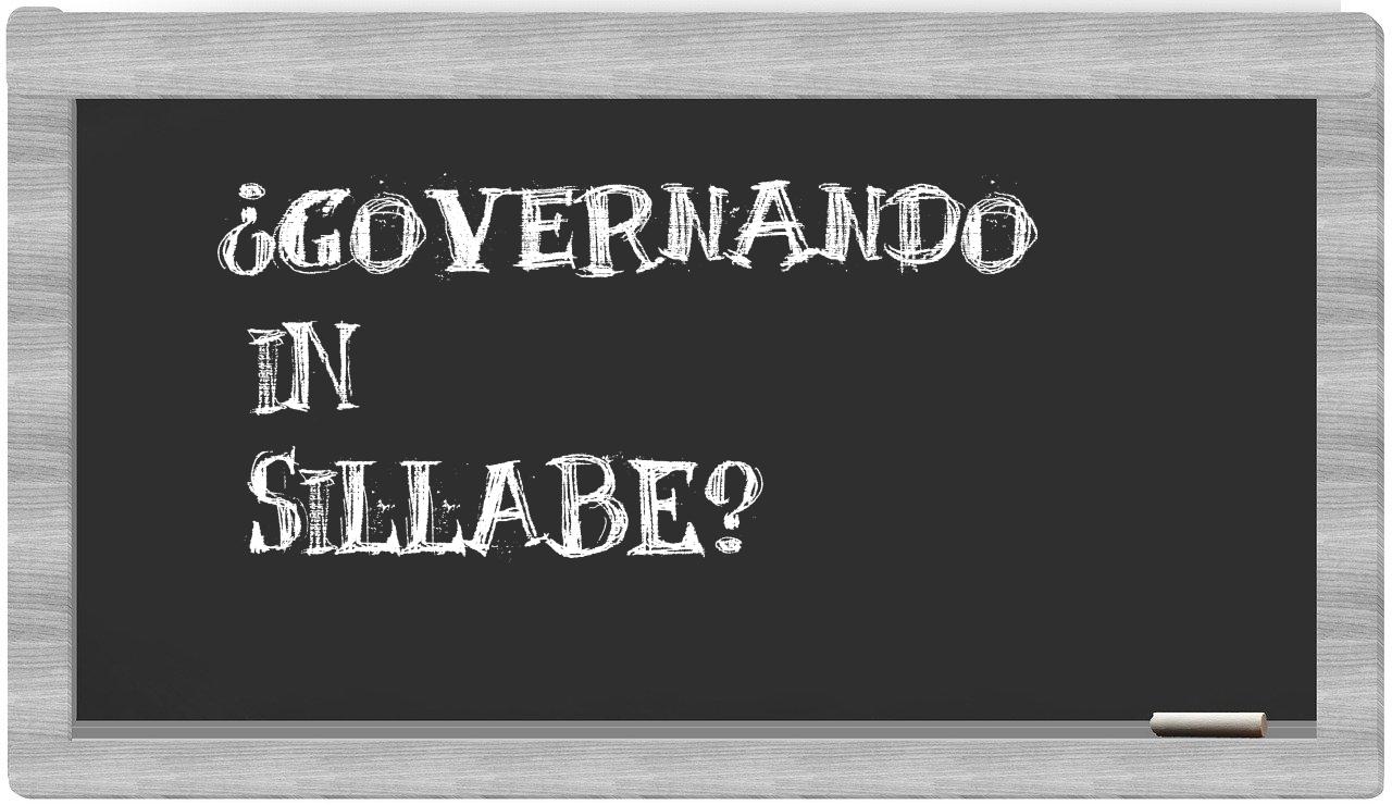 ¿governando en sílabas?