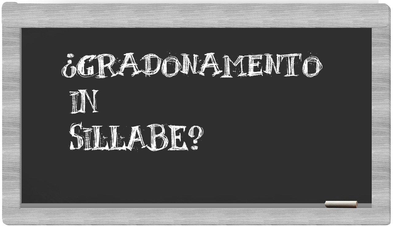 ¿gradonamento en sílabas?