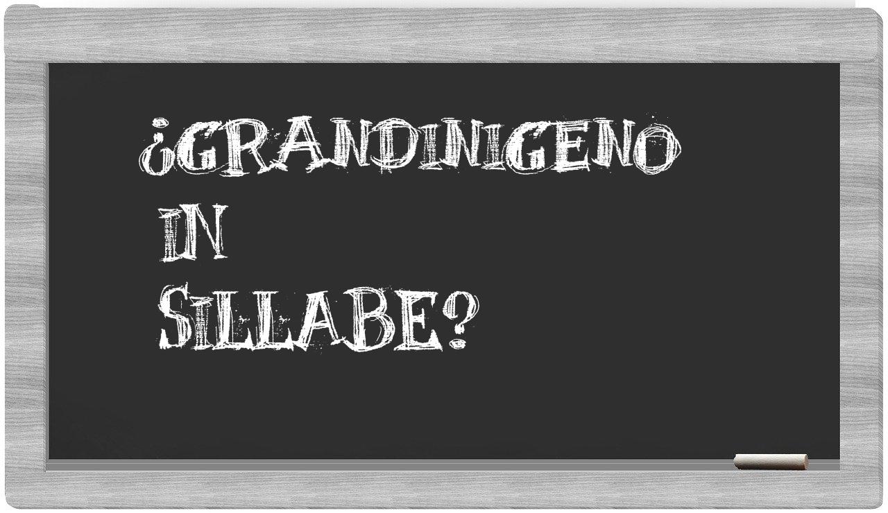 ¿grandinigeno en sílabas?