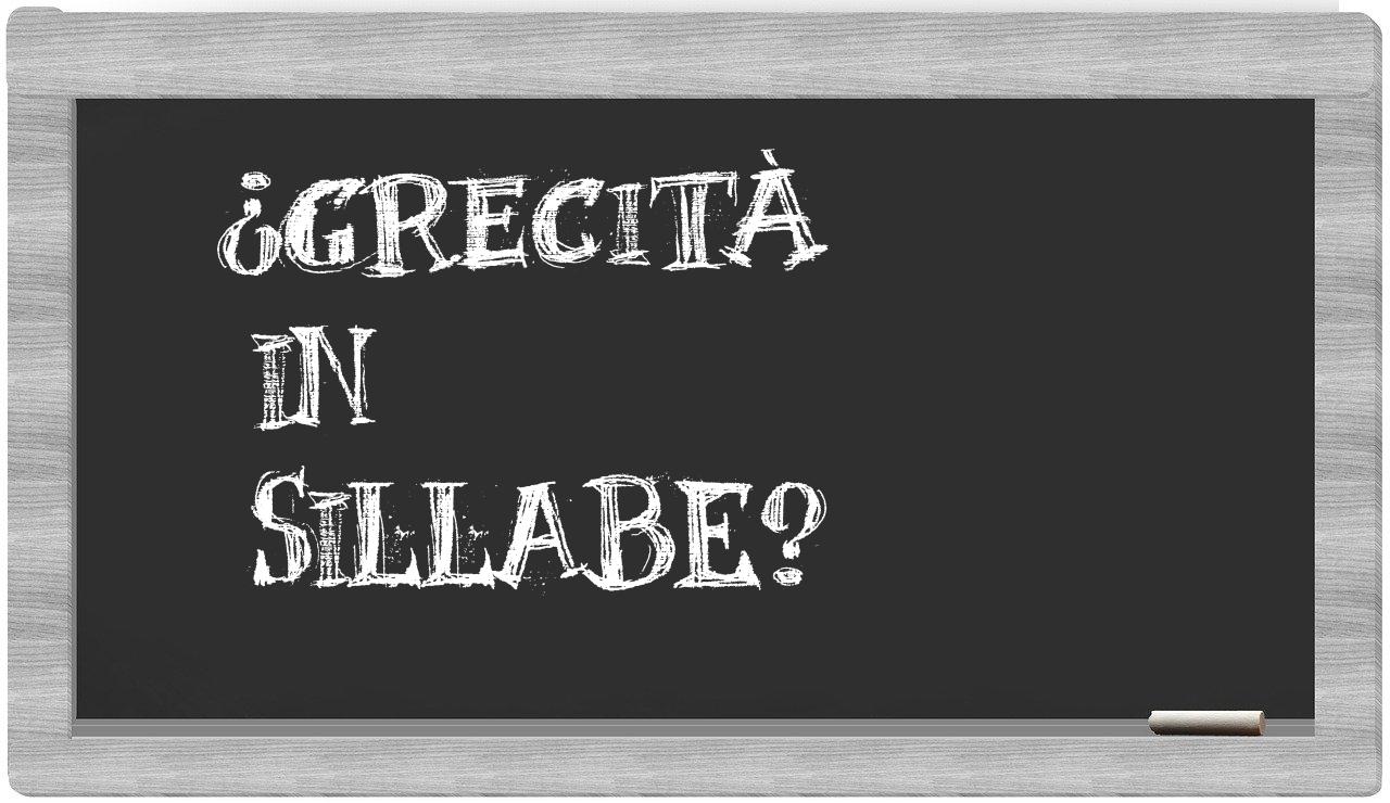 ¿grecità en sílabas?