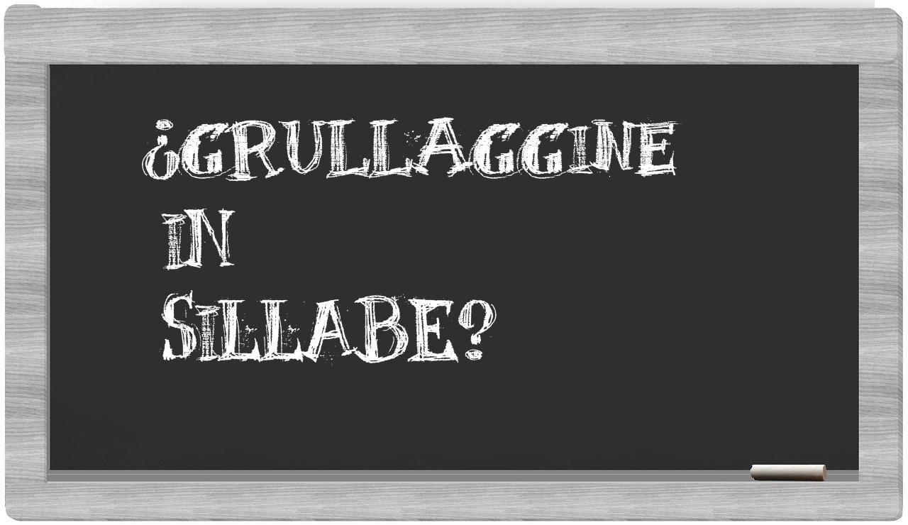 ¿grullaggine en sílabas?