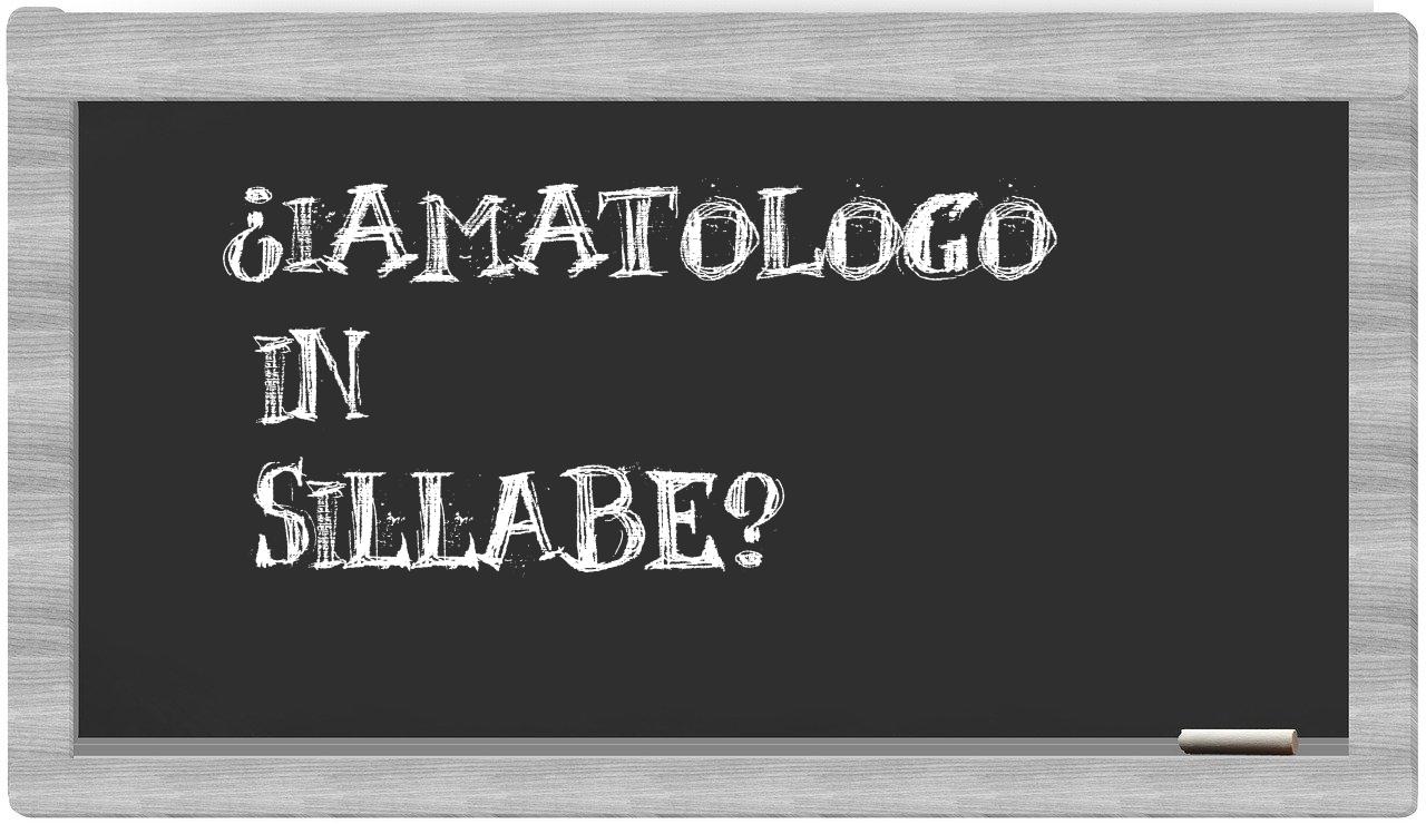 ¿iamatologo en sílabas?