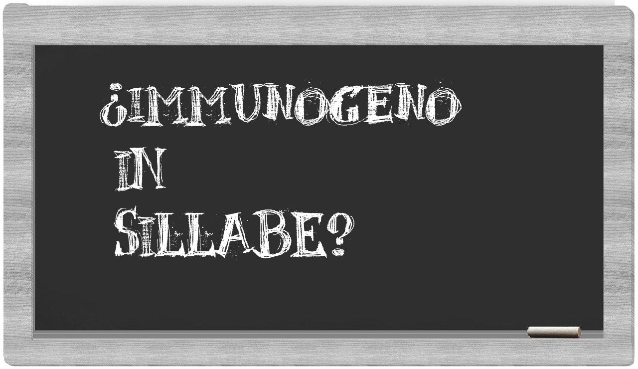¿immunogeno en sílabas?
