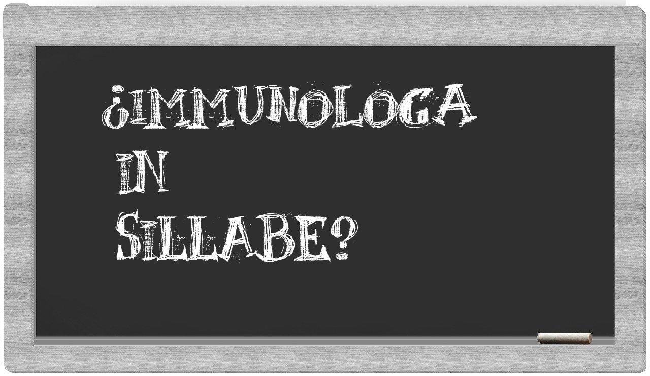 ¿immunologa en sílabas?