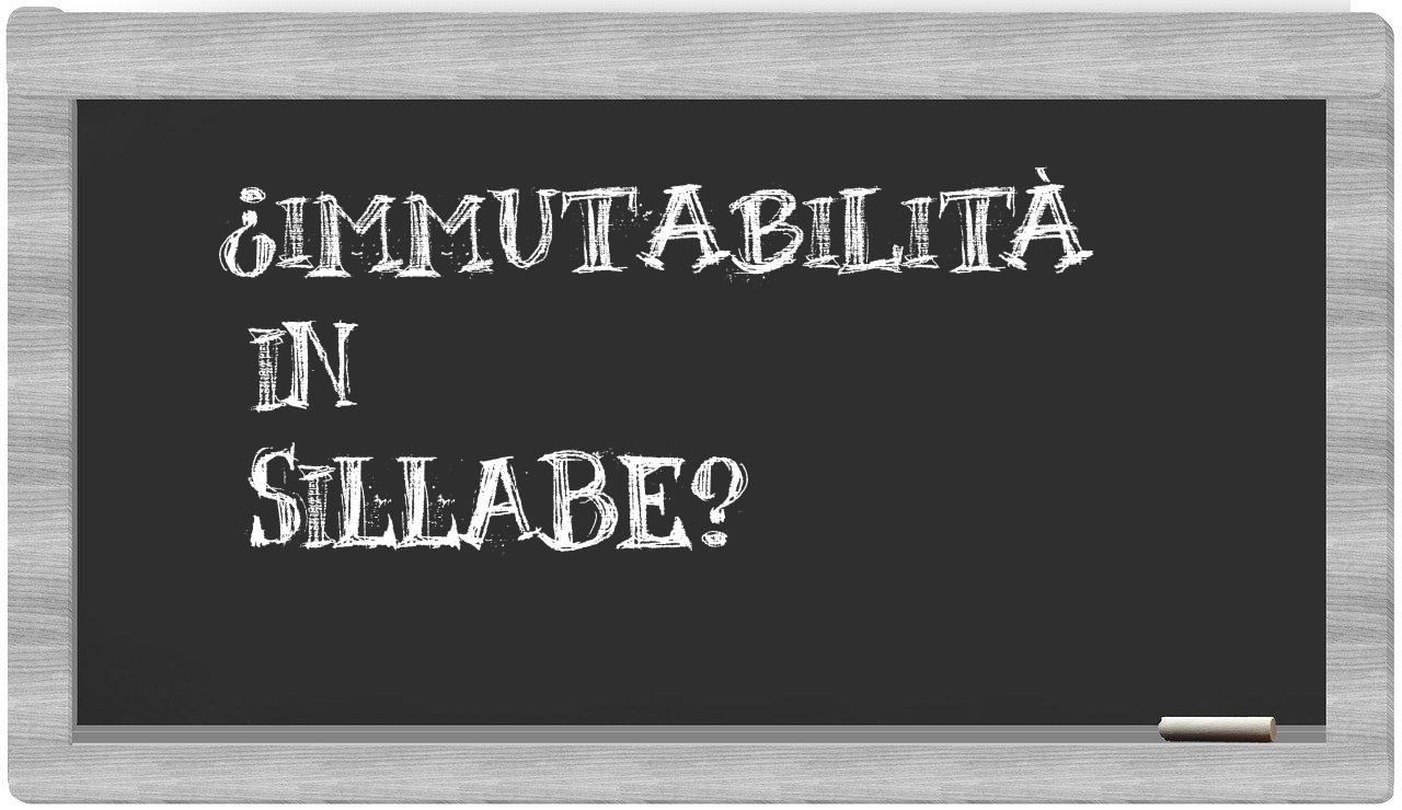 ¿immutabilità en sílabas?