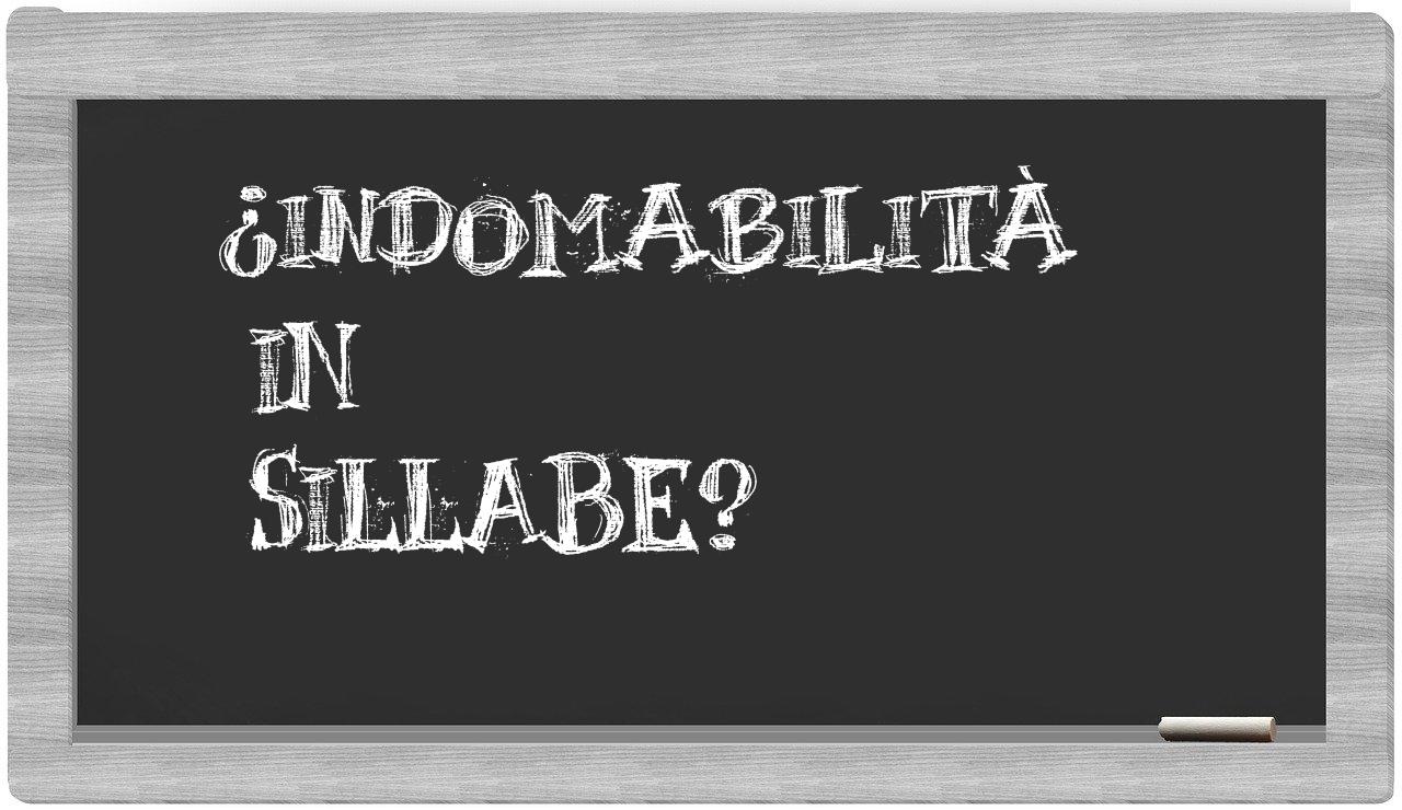 ¿indomabilità en sílabas?