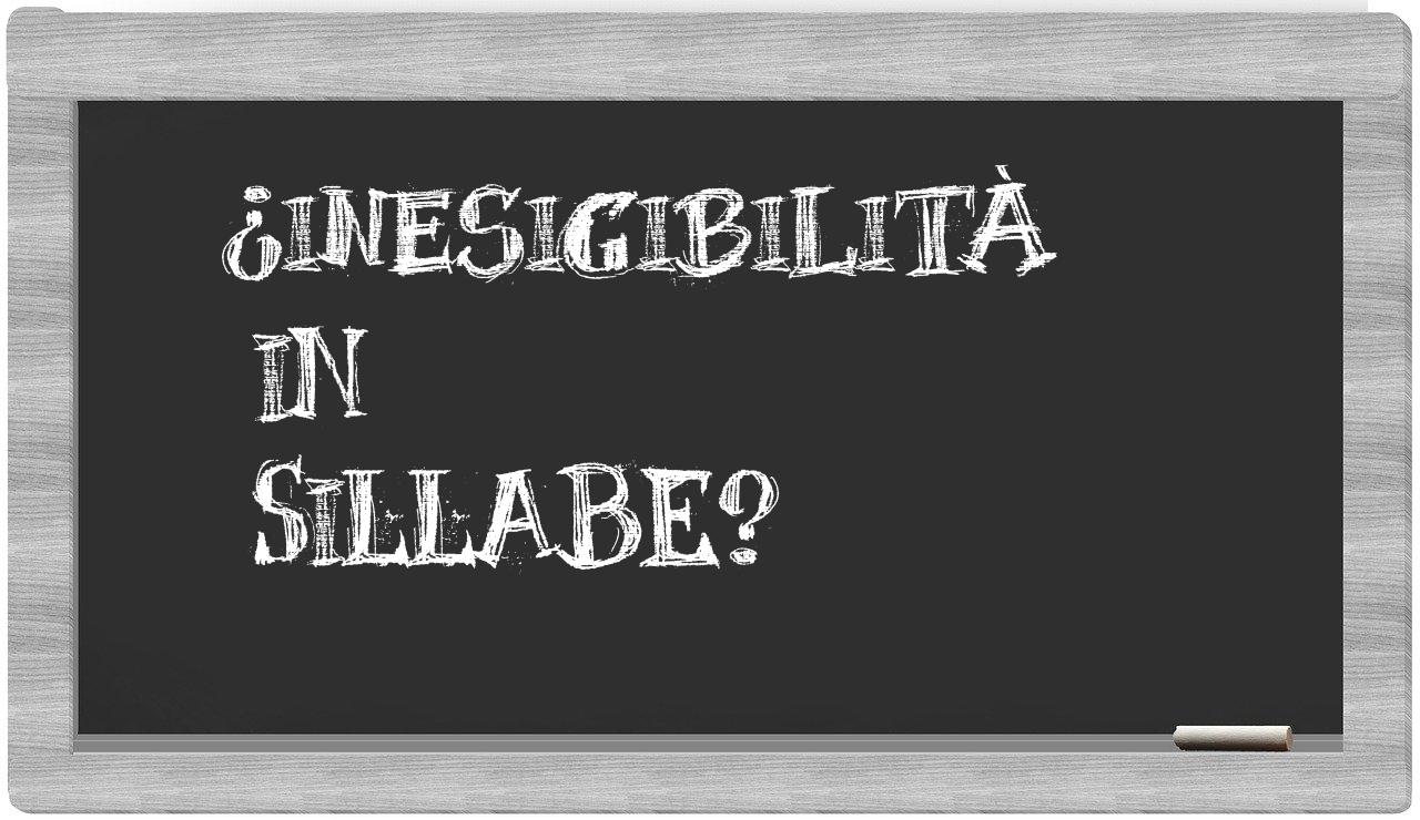 ¿inesigibilità en sílabas?