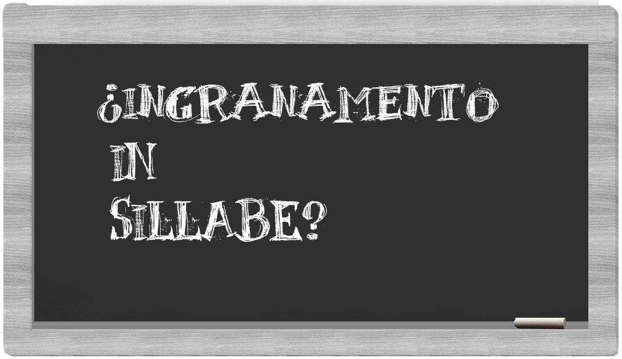 ¿ingranamento en sílabas?