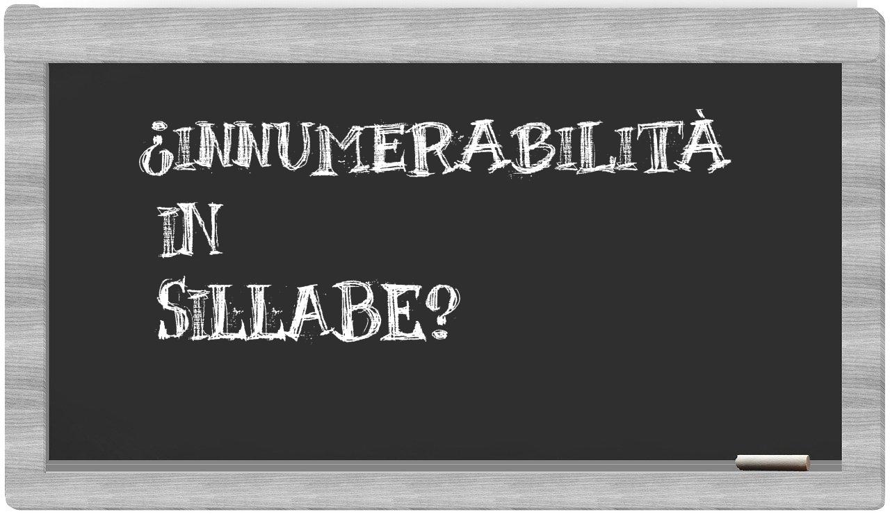 ¿innumerabilità en sílabas?