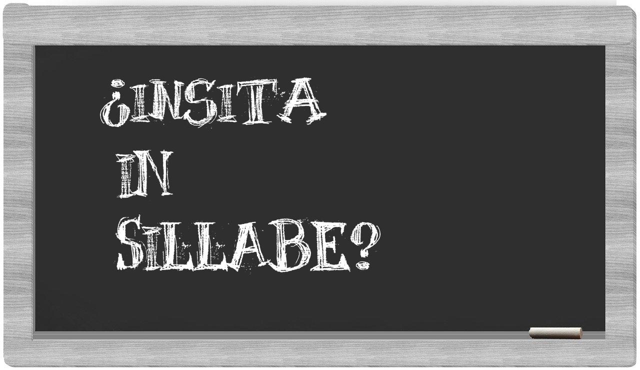 ¿insita en sílabas?