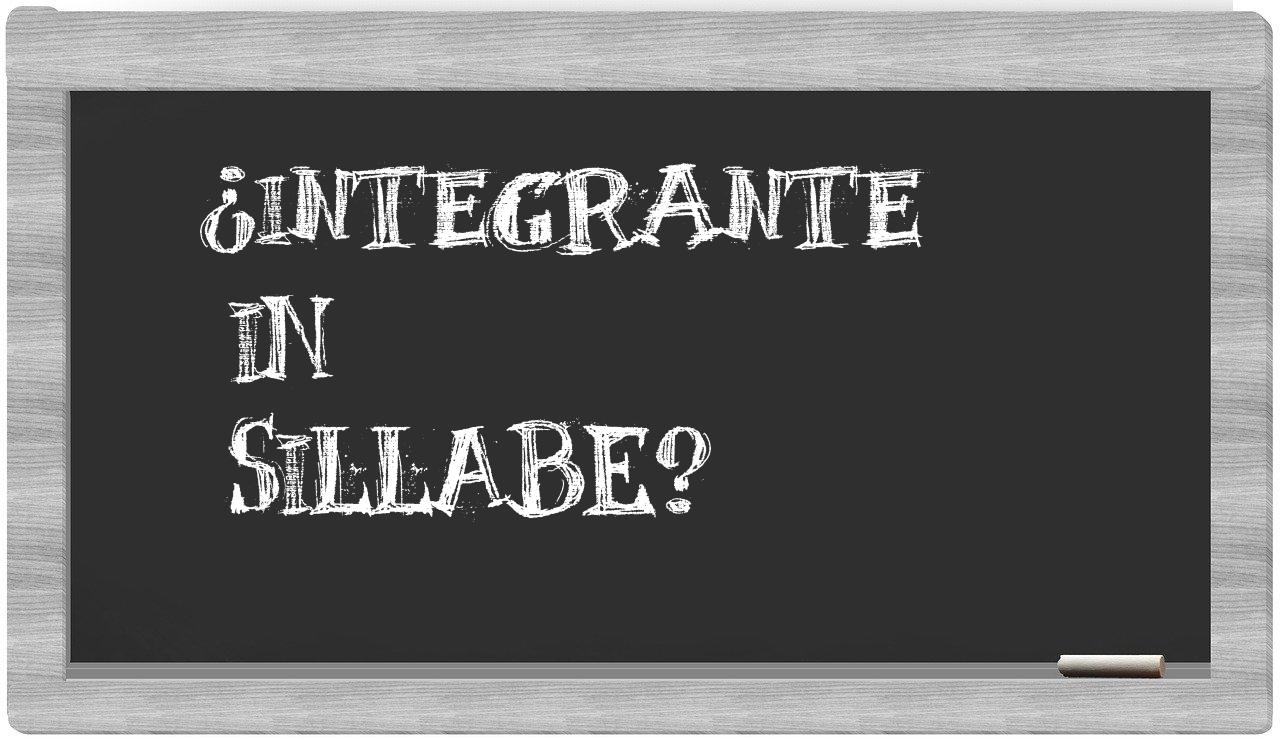 ¿integrante en sílabas?