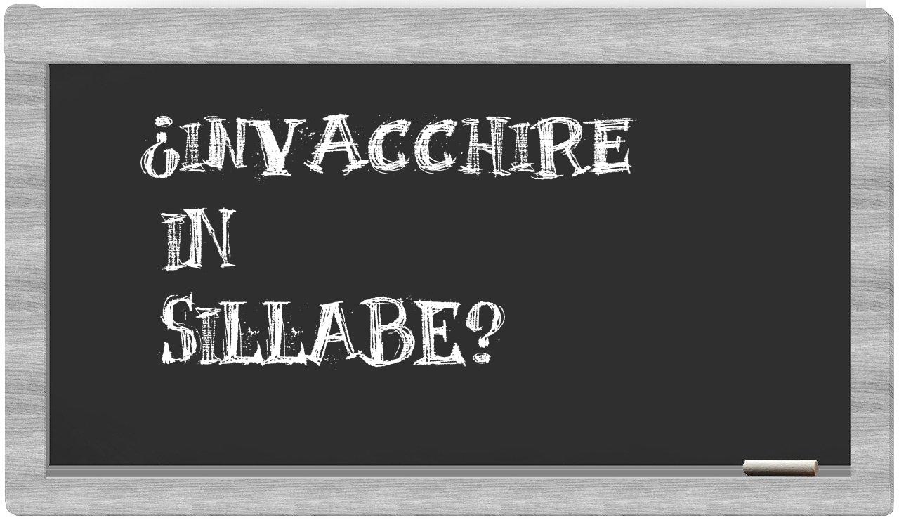 ¿invacchire en sílabas?