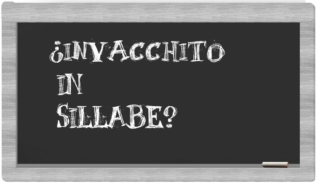 ¿invacchito en sílabas?