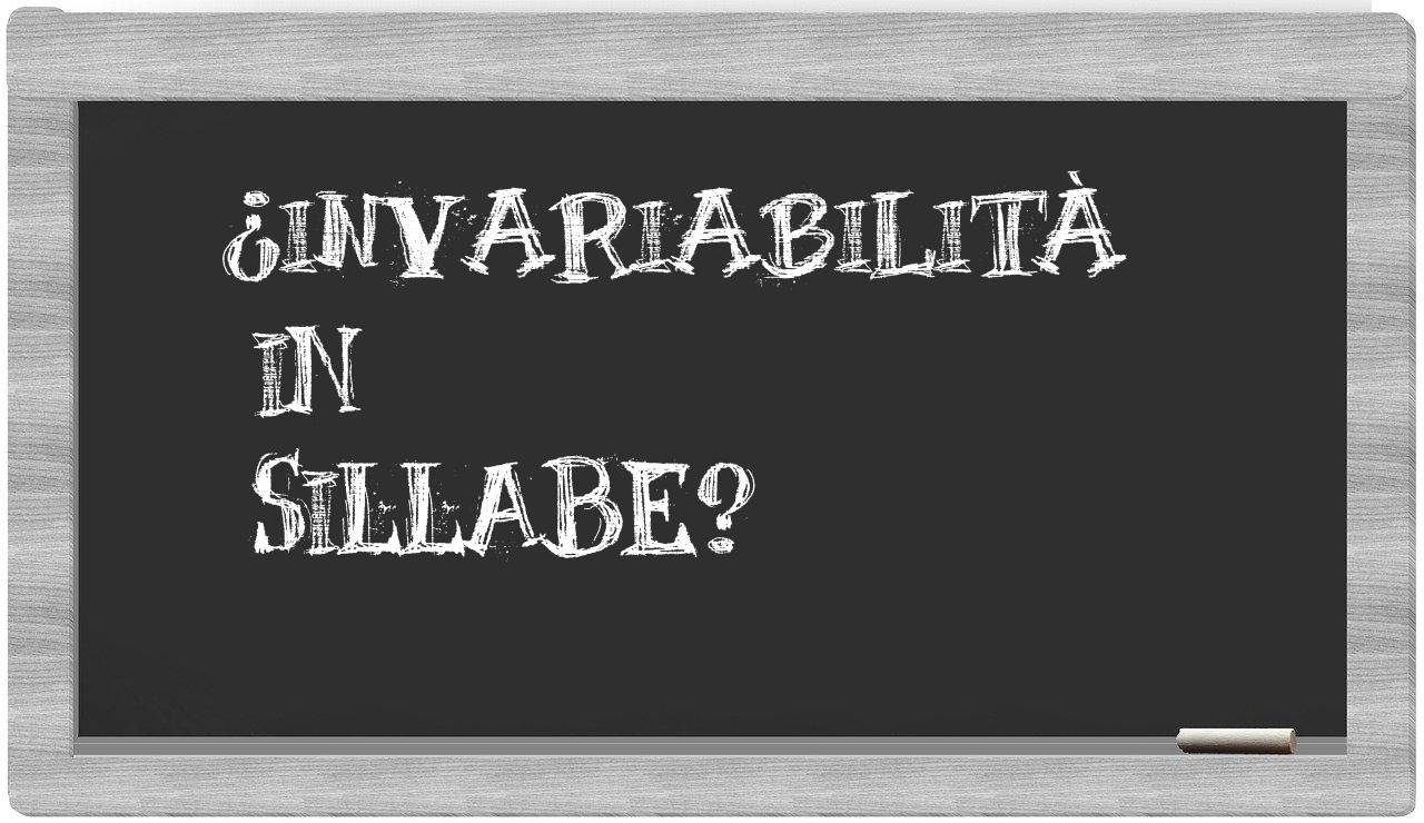 ¿invariabilità en sílabas?