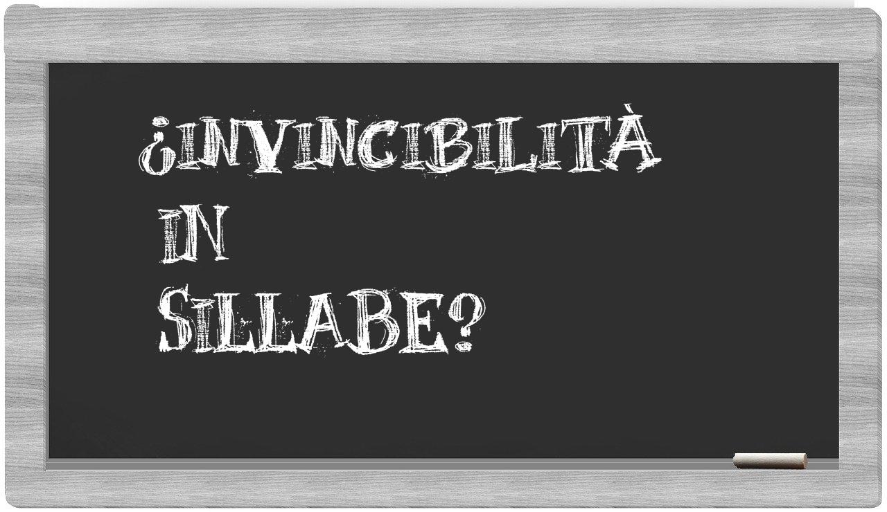 ¿invincibilità en sílabas?