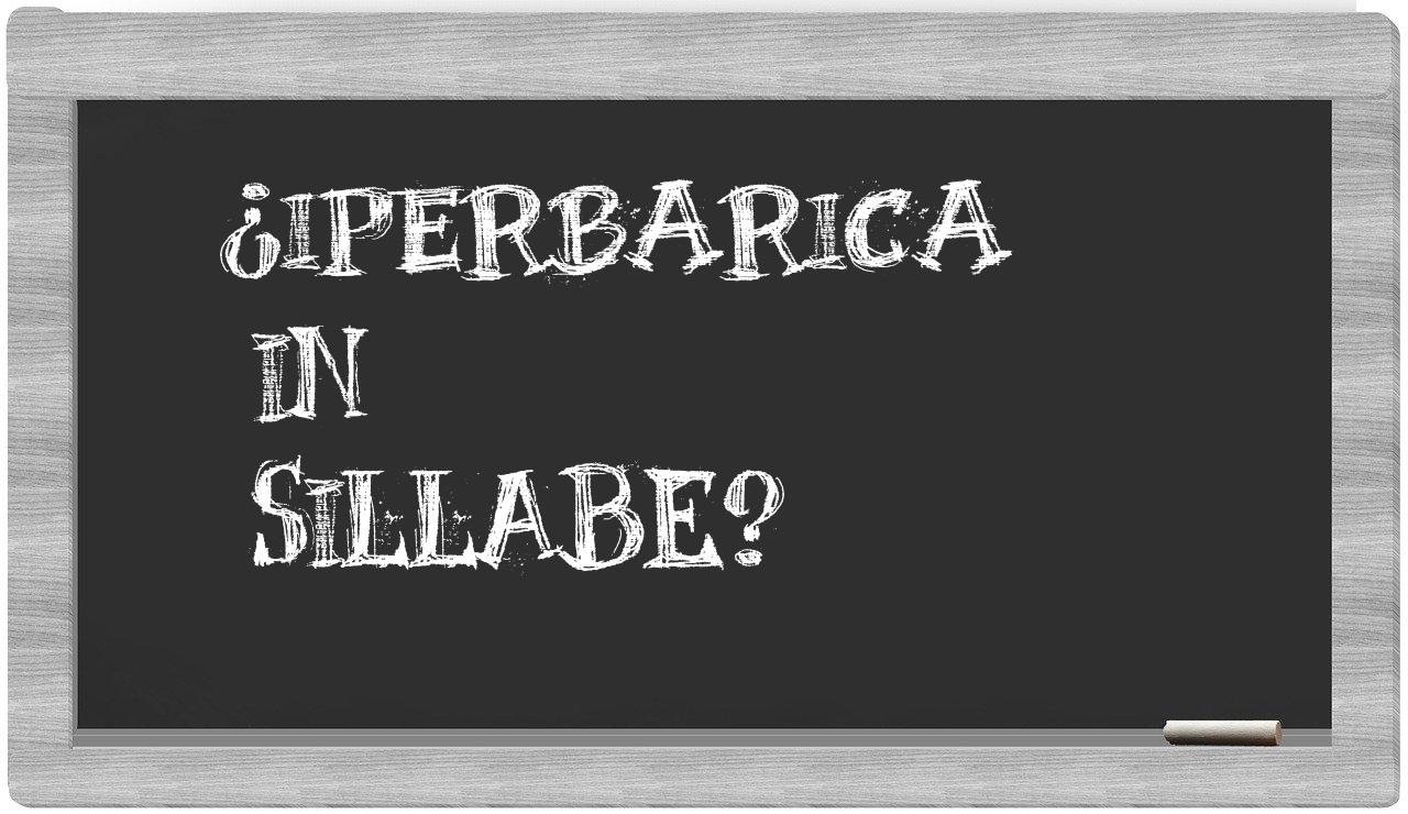 iperbarica in syllables