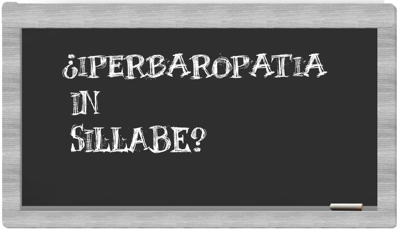 iperbaropatia in syllables