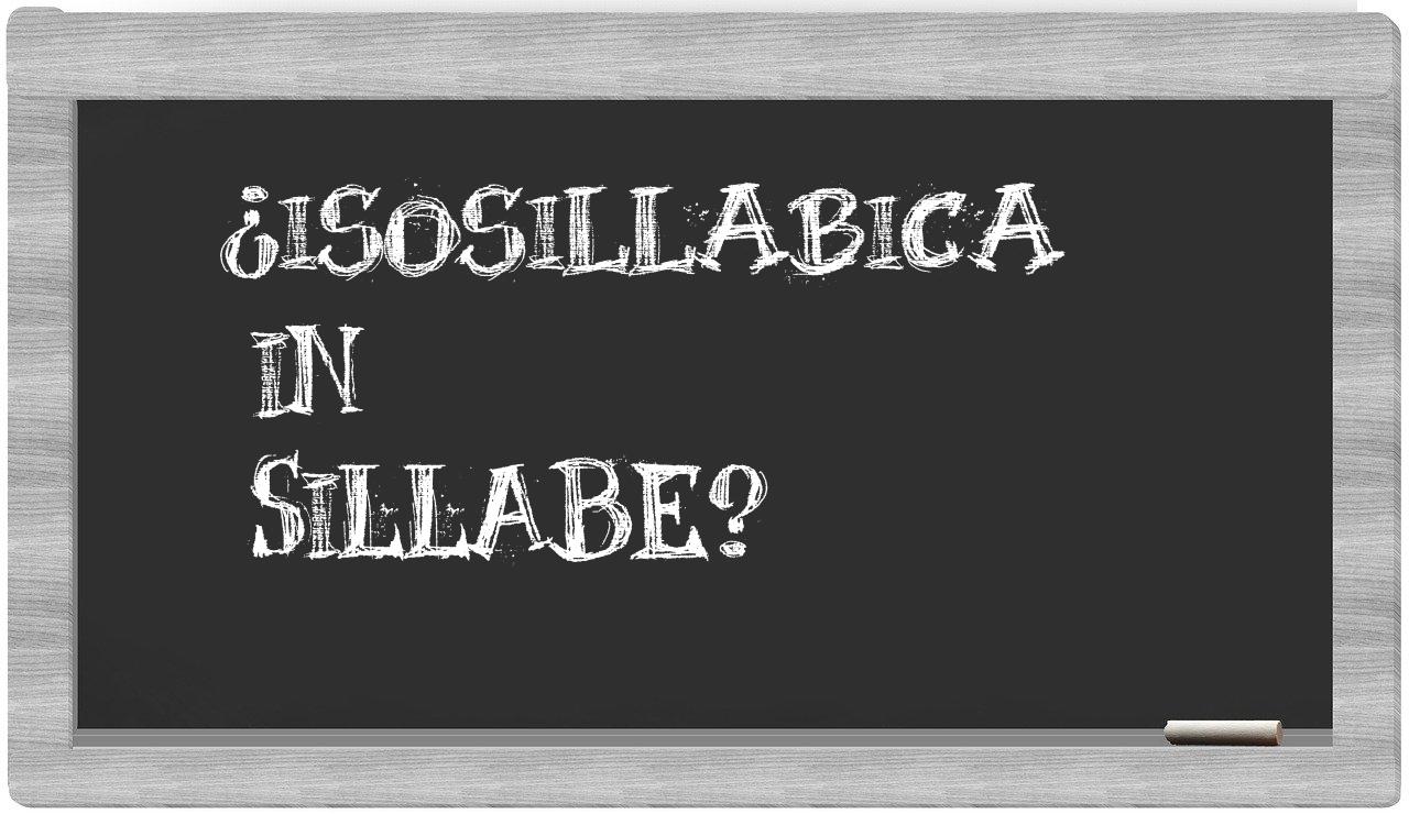 isosillabica in syllables