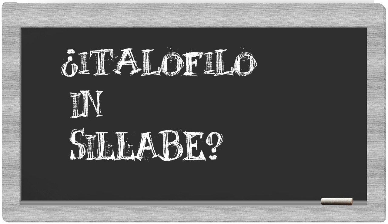 italofilo in syllables